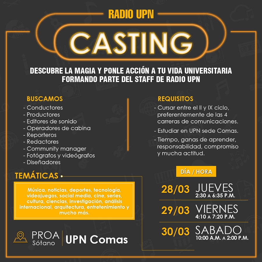 ¿Te gusta la radiofonía? Participa en la convocatoria de Radio UPN