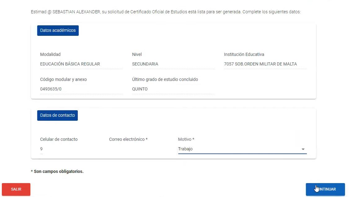 certificado peru