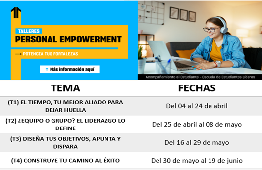 Horarios-Taller-Personal-Empowerment