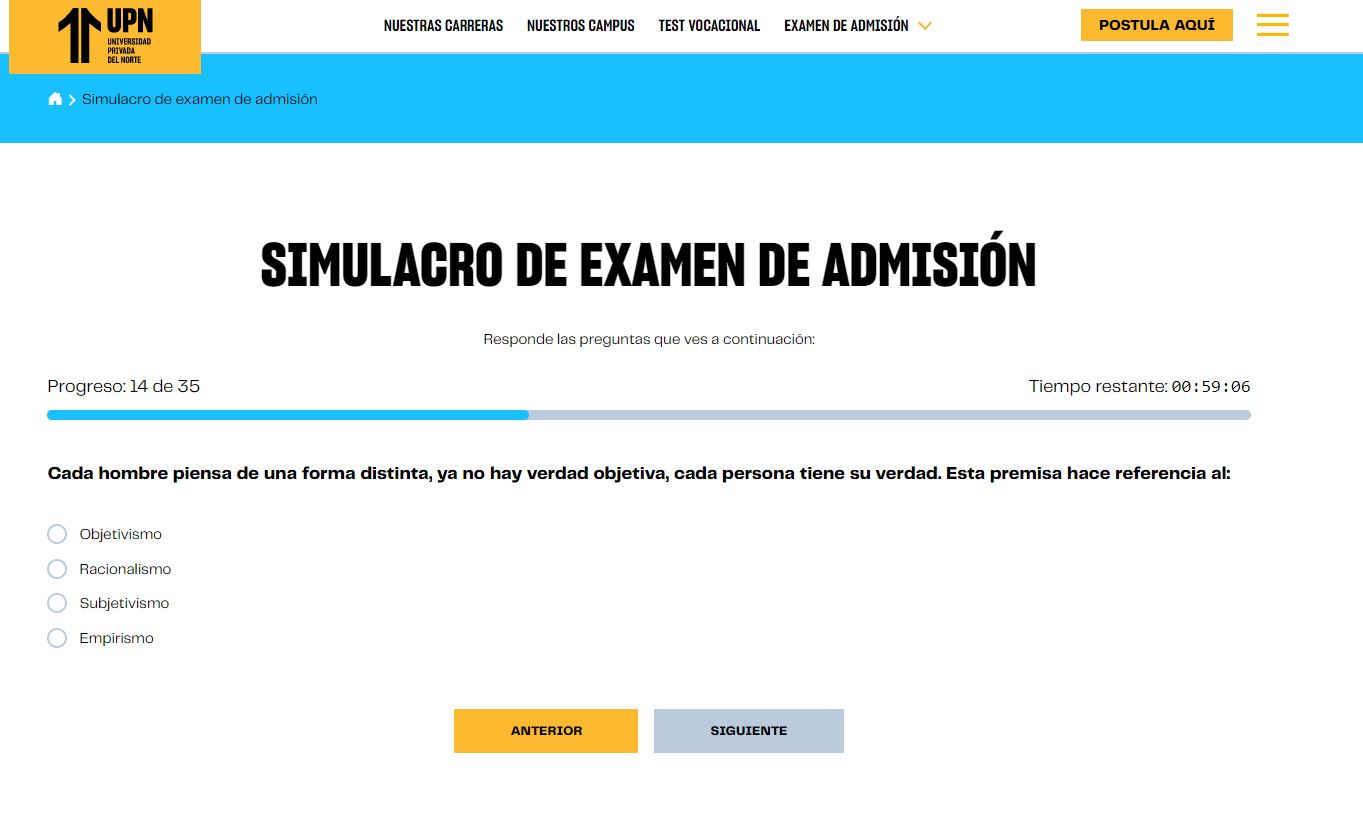 simulacro de admision